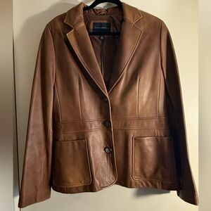 Banana Republic Brown Leather Blazer